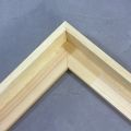 This floater frame features a light natural wood finish with a smooth surface and subtle grain that highlights the beauty of the raw wood. At 1-1/16 " deep, it offers a clean, airy floating effect that complements bright, minimalist, and nature-inspired artworks.